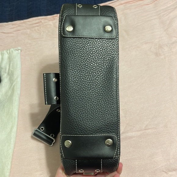 Dior Black Pebbled Leather Street Chic Shoulder Bag w/3 detachable accessories - Picture 4 of 13